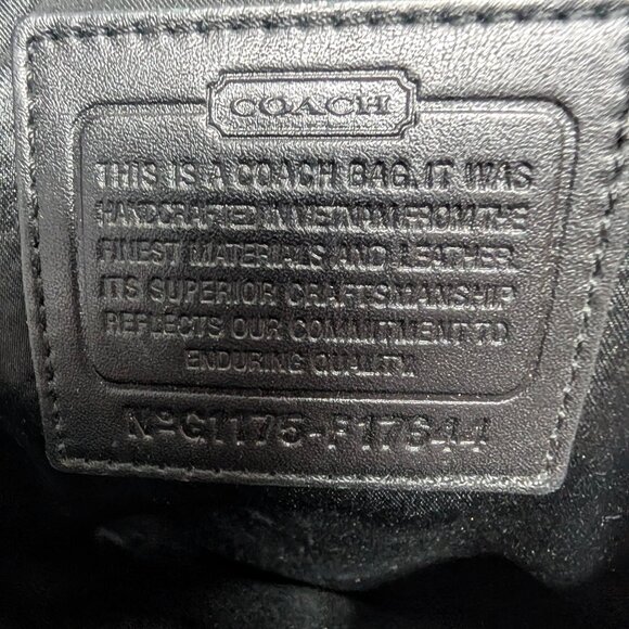 Coach Signature Satin Double Handle Black/Grey/Tan - Picture 5 of 7